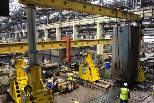 Dismantling of the Skoda W160 machine from the foundation, loading onto the SMPT and transportation within the plant to another workshop